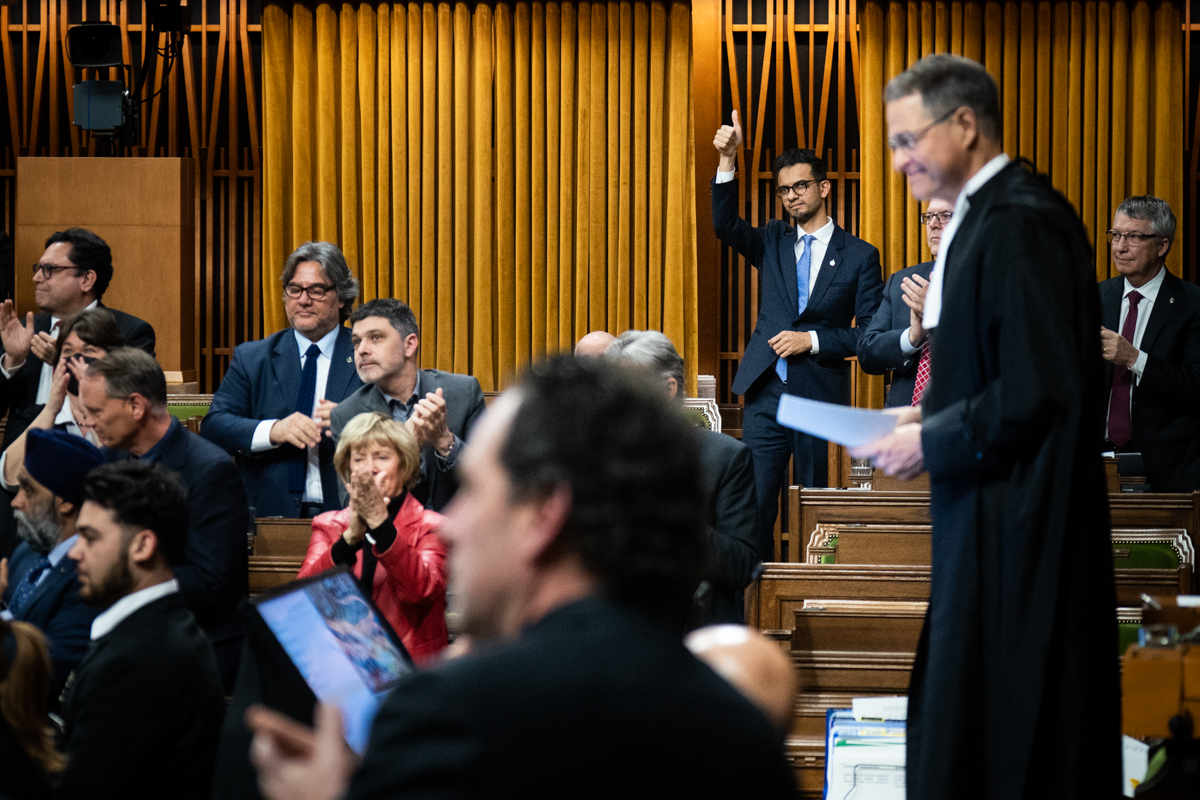 Sameer Zuberi stands up to vote on his PMB / se lève pour voter sur son projet de loi 

 Ottawa, Ontario, on February 1, 2023. 

© HOC-CDC
Credit: Bernard Thibodeau, House of Commons Photo Services
